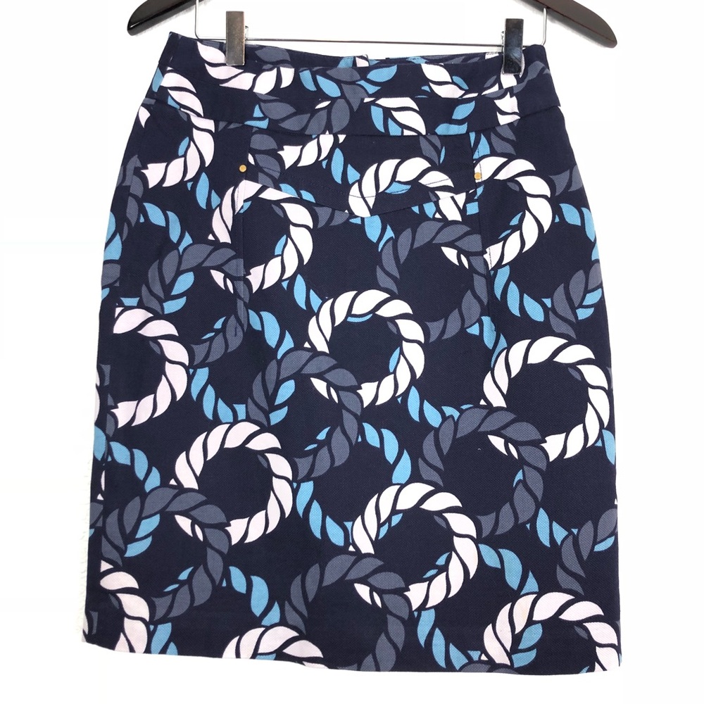 🔸Anthropologie Leifsdottir Nautical Pencil Skirt - Picture 3 of 7